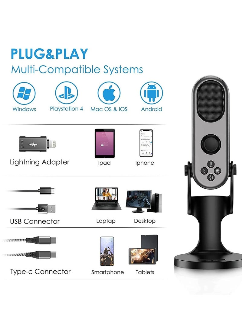 Jmary MC-PW7 Multifunctional USB Recording Microphone for Podcast Gaming and Live Streaming