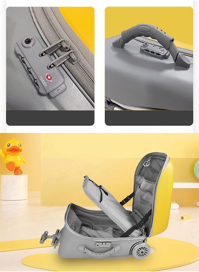 Children'S Two-In-One Hand Luggage Detachable, With Child Seat/Swivel Wheel/Password Lock, 20 Inches