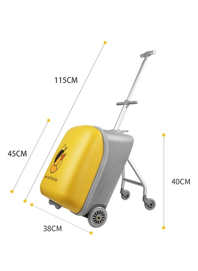 Children'S Two-In-One Hand Luggage Detachable, With Child Seat/Swivel Wheel/Password Lock, 20 Inches