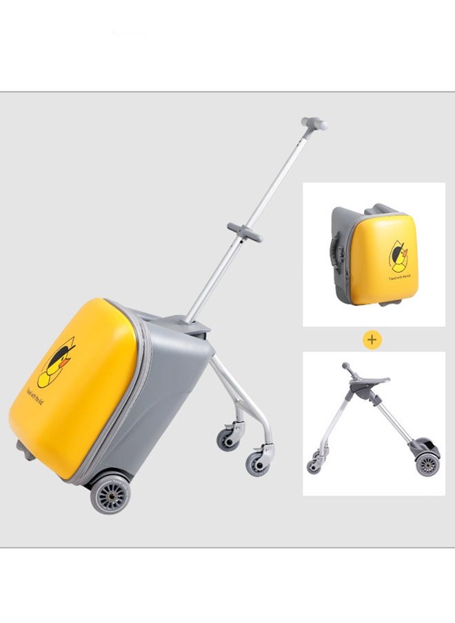 Children'S Two-In-One Hand Luggage Detachable, With Child Seat/Swivel Wheel/Password Lock, 20 Inches