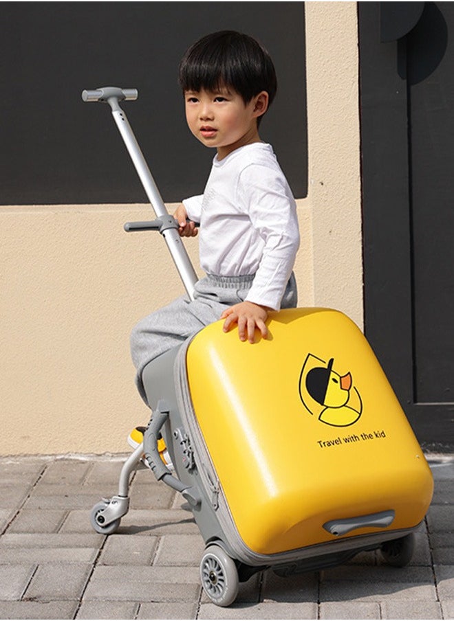 Children'S Two-In-One Hand Luggage Detachable, With Child Seat/Swivel Wheel/Password Lock, 20 Inches