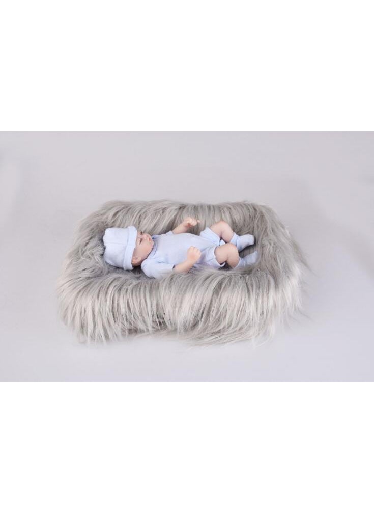 Luxury Plush Faux Fur Photography Prop for Babies, Jewelry,  More Gray