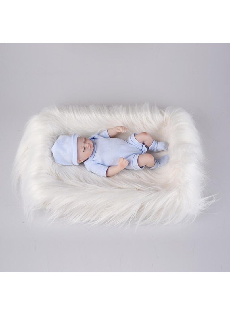 Luxury Plush Faux Fur Photography Prop for Babies, Jewelry,  More White