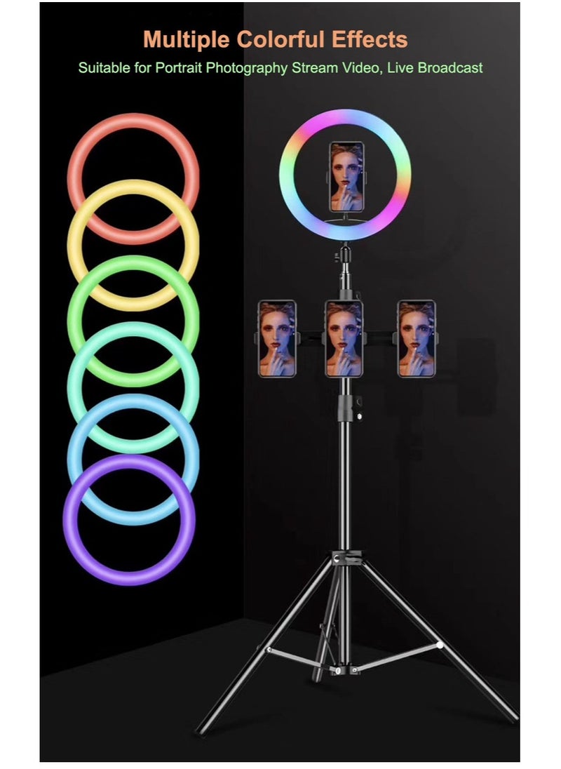 MJ36 RGB soft ring light Circle Photography Lighting 16 colour Led RGB Ring Light with Phone Tripod Stand