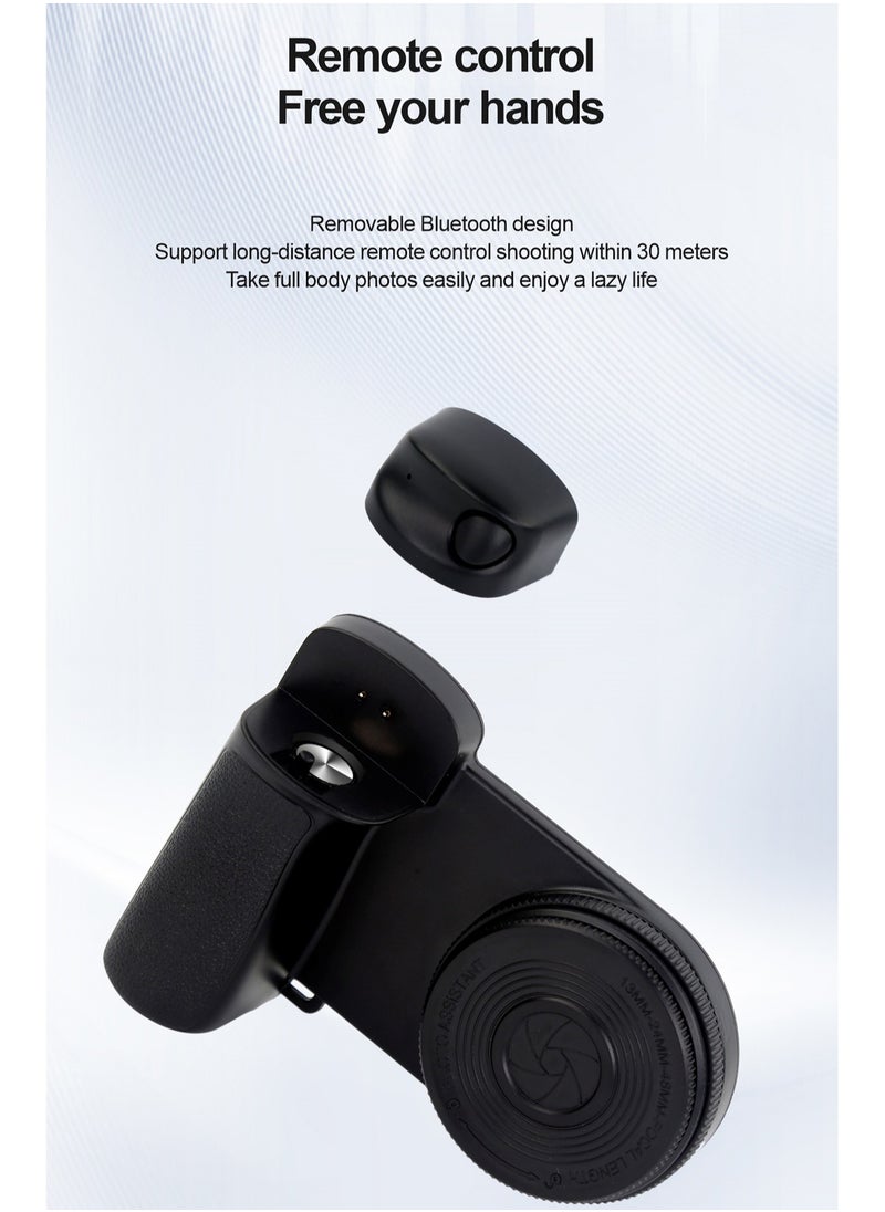 Magnetic Bluetooth Selfie Light for Phones, 5-Level Brightness, Dual White+Yellow Color Temperature, Built-in Mirror, Rechargeable, 30m Remote Control, Compatible with iPhone 16/15/14/13/12, Type-C Charging, Tripod/Handheld Compatible