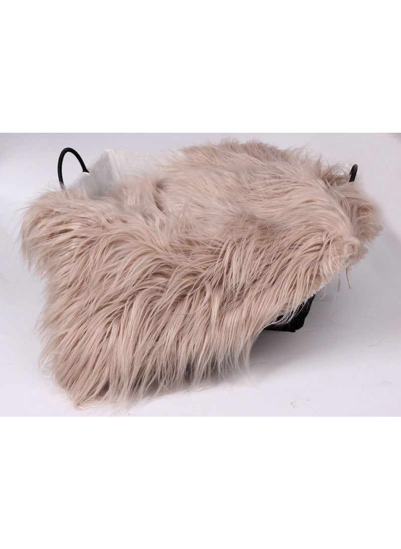 Luxury Plush Faux Fur Photography Prop for Babies, Jewelry,  More Khaki