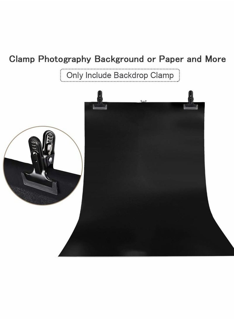 Backdrop clips, 6 Pack Spring Clamps Heavy Duty Photography Background Clips with Protective rubber, large backdrop clamps for backdrop stand, Photo Studio,Adjustable Background Stand