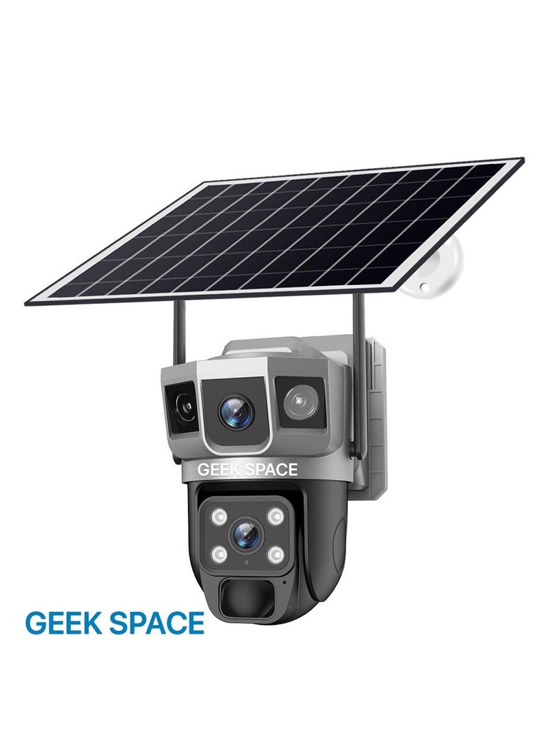 Geek Space VTS02 WIFI Solar-Powered Outdoor Detection Camera Advanced Security Solution 10X Optical Zoom, Waterproof, PIR Motion Detection, 360 Degree Rotation