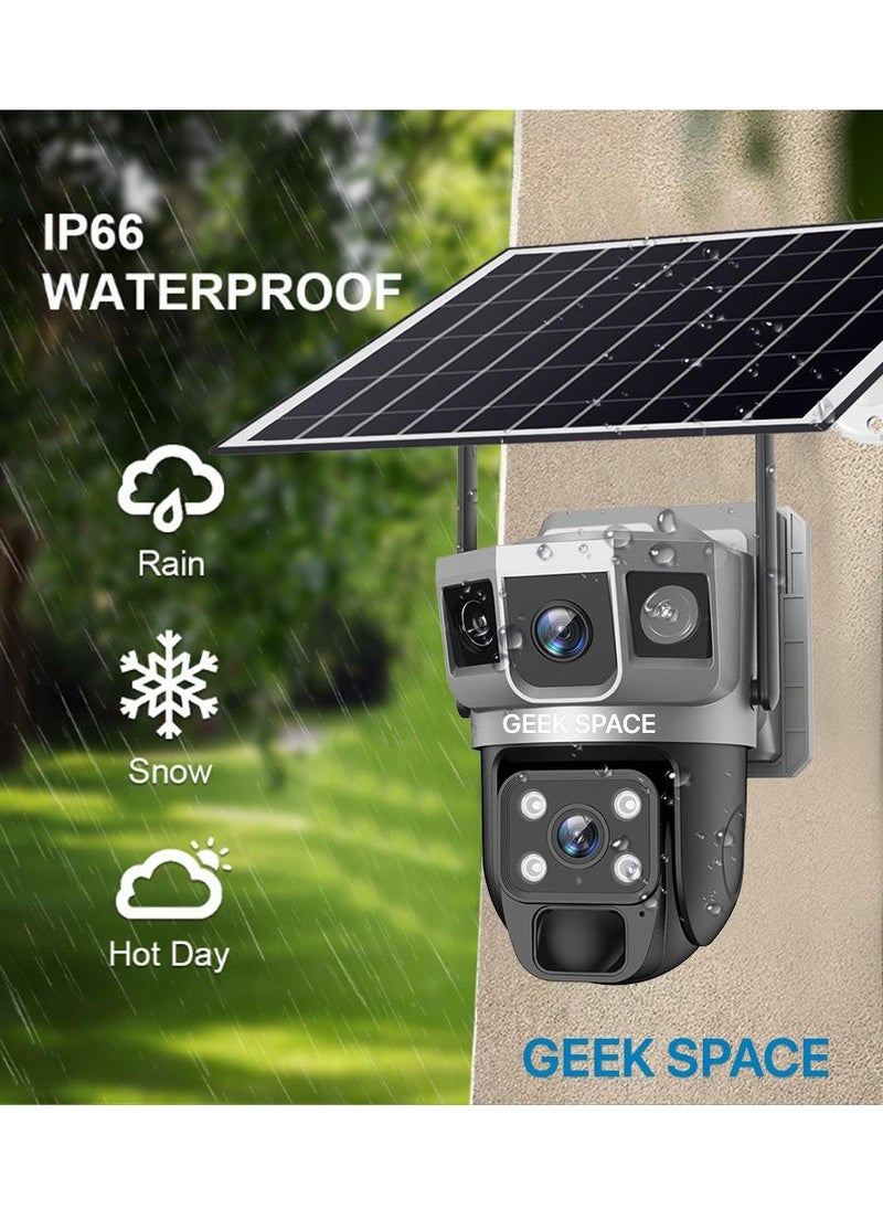 Geek Space VTS02 WIFI Solar-Powered Outdoor Detection Camera Advanced Security Solution 10X Optical Zoom, Waterproof, PIR Motion Detection, 360 Degree Rotation