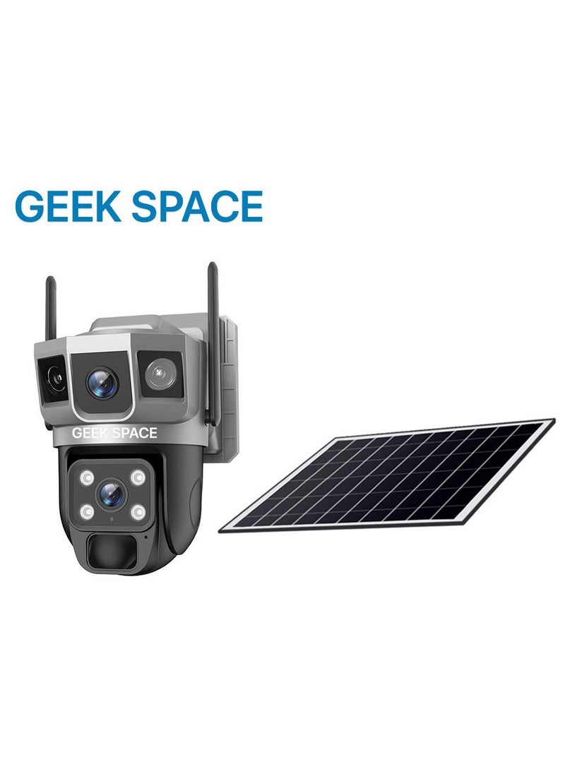 Geek Space VTS02 WIFI Solar-Powered Outdoor Detection Camera Advanced Security Solution 10X Optical Zoom, Waterproof, PIR Motion Detection, 360 Degree Rotation