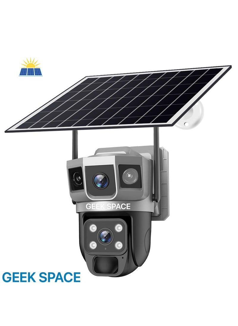 Geek Space VTS02 WIFI Solar-Powered Outdoor Detection Camera Advanced Security Solution 10X Optical Zoom, Waterproof, PIR Motion Detection, 360 Degree Rotation