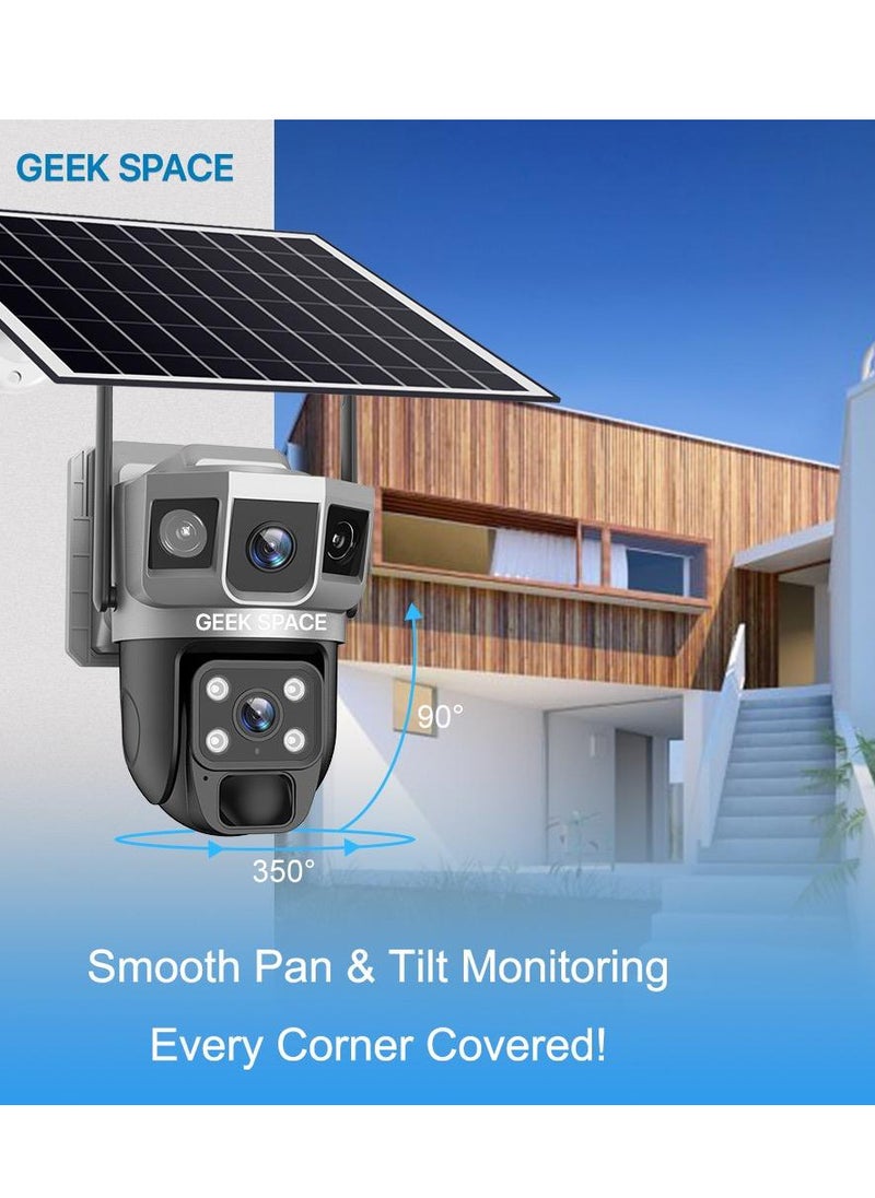 Geek Space VTS02 WIFI Solar-Powered Outdoor Detection Camera Advanced Security Solution 10X Optical Zoom, Waterproof, PIR Motion Detection, 360 Degree Rotation