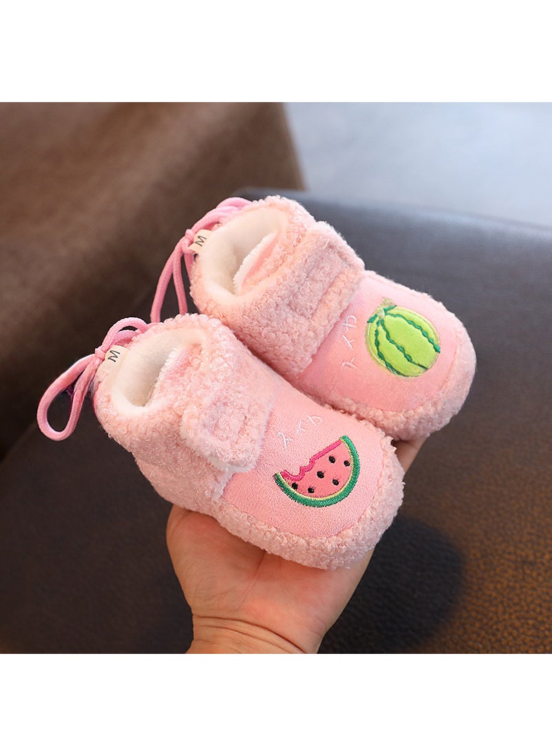 Infant Cotton Shoes Soft Sole Velcro Winter BootPink watermelon Velcro (fleece-lined thick) Pink watermelon Velcro (fleece-lined thick)