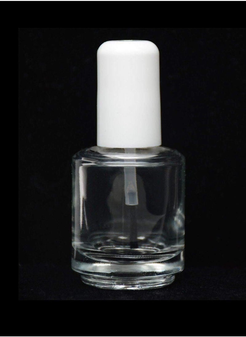 Karlash Premium Empty Polish Bottle Clear + Brush + Mixing ball + White Cap 0.5 Oz (2 Piece)