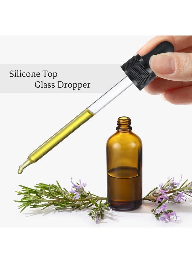 4 Pack, 4Oz Amber Glass Dropper Bottles With 1 Funnel & 4 Lables - 120Ml Dark Brown Tincture Bottles With Eye Droppers - Leakproof Travel Bottles For Essential Oils, Liquids