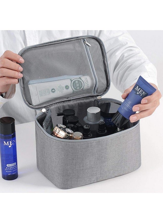 Women Makeup Bag Cosmetic Bags With Mesh Pocket Portable Travel Toiletry Bag For Women/Men, Black