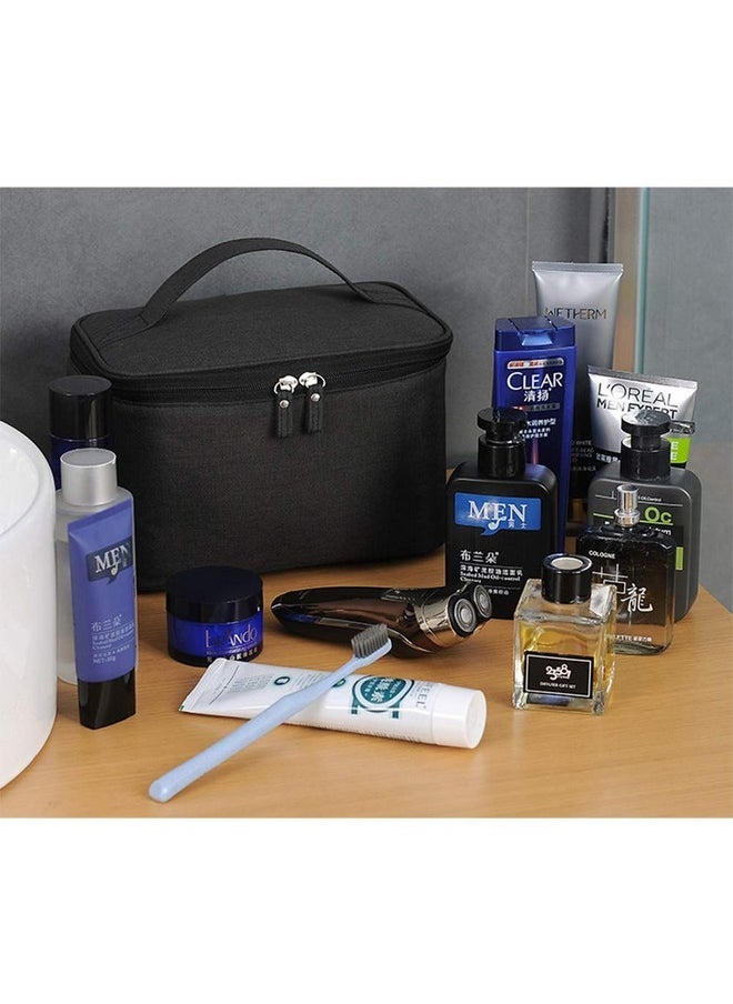 Women Makeup Bag Cosmetic Bags With Mesh Pocket Portable Travel Toiletry Bag For Women/Men, Black