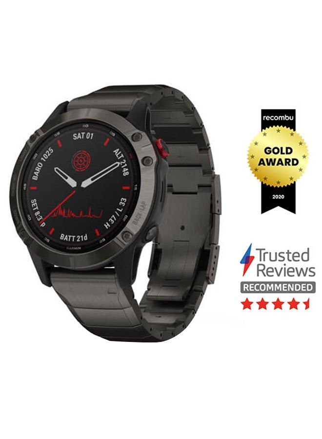 Fenix 6 - Pro Solar Edition Titanium Carbon Grey DLC With Titanium DLC Band Carbon Grey