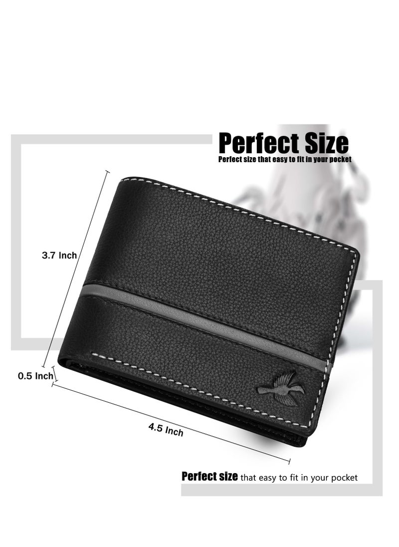 HORNBULL Denial Black Leather Wallet for Men | Wallets Men with RFID Blocking | Mens Wallet Leather