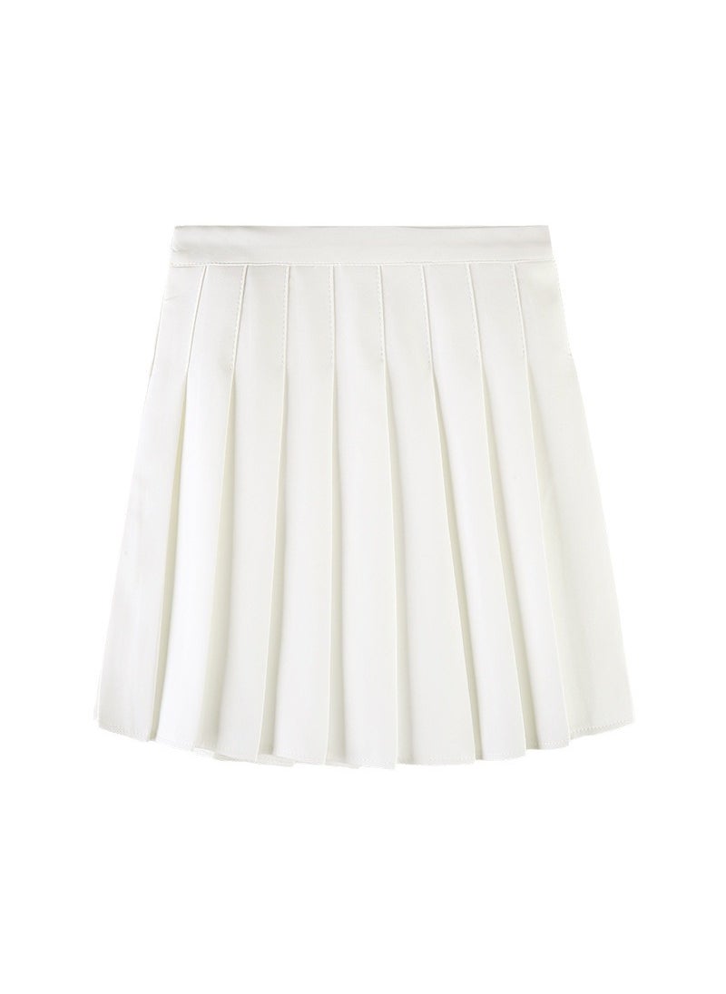 2023 Pleated High Waist A-Line Skirt Black