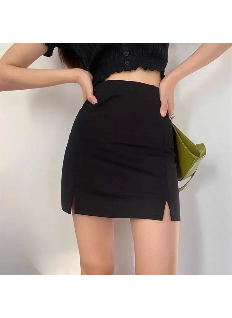 Petite Black A-Line Skirt XS High-Waist Black