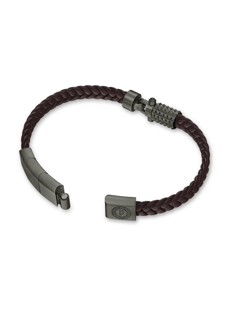 Wrath Gents Dark Brown Braided Leather Bracelet