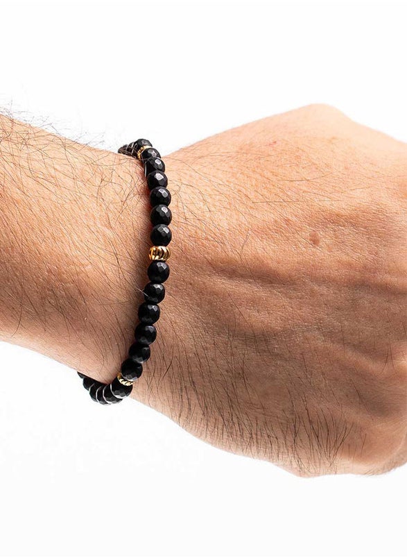 Handmade Beaded Bracelet for Men with Black Onyx