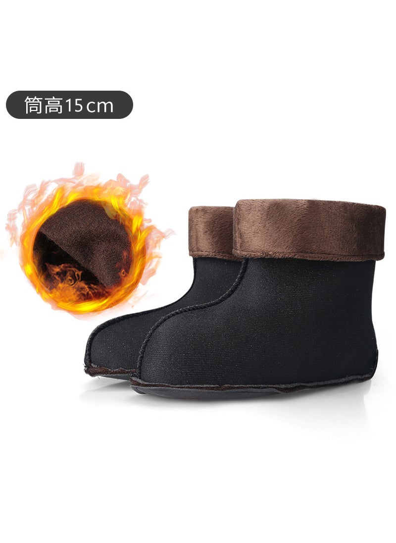 Winter long rain boots cotton cover lightweight warm High mens water shoes velvet cover lining fleece-lined rain boots liner foot cover15cm (ordinary cotton cover) 15cm (ordinary cotton cover)