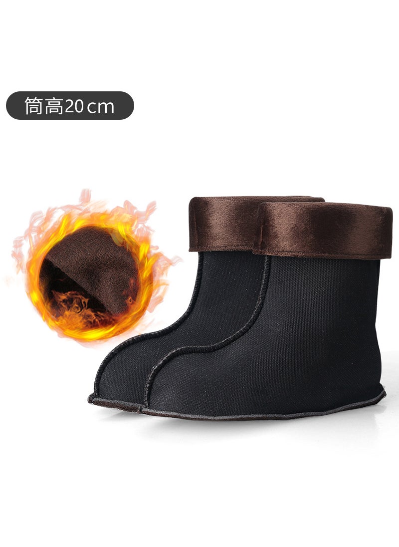 Winter long rain boots cotton cover lightweight warm High mens water shoes velvet cover lining fleece-lined rain boots liner foot cover22cm (ordinary cotton cover) 22cm (ordinary cotton cover)