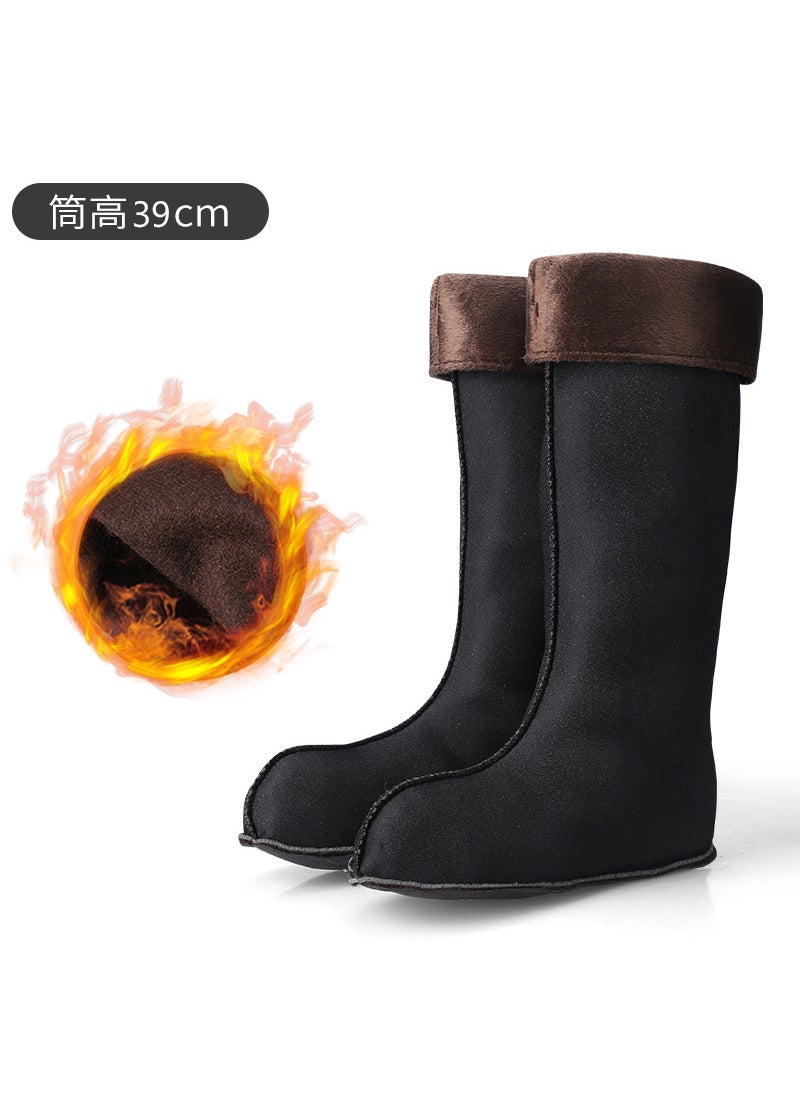 Winter long rain boots cotton cover lightweight warm High mens water shoes velvet cover lining fleece-lined rain boots liner foot cover39cm (ordinary cotton cover) 39cm (ordinary cotton cover)