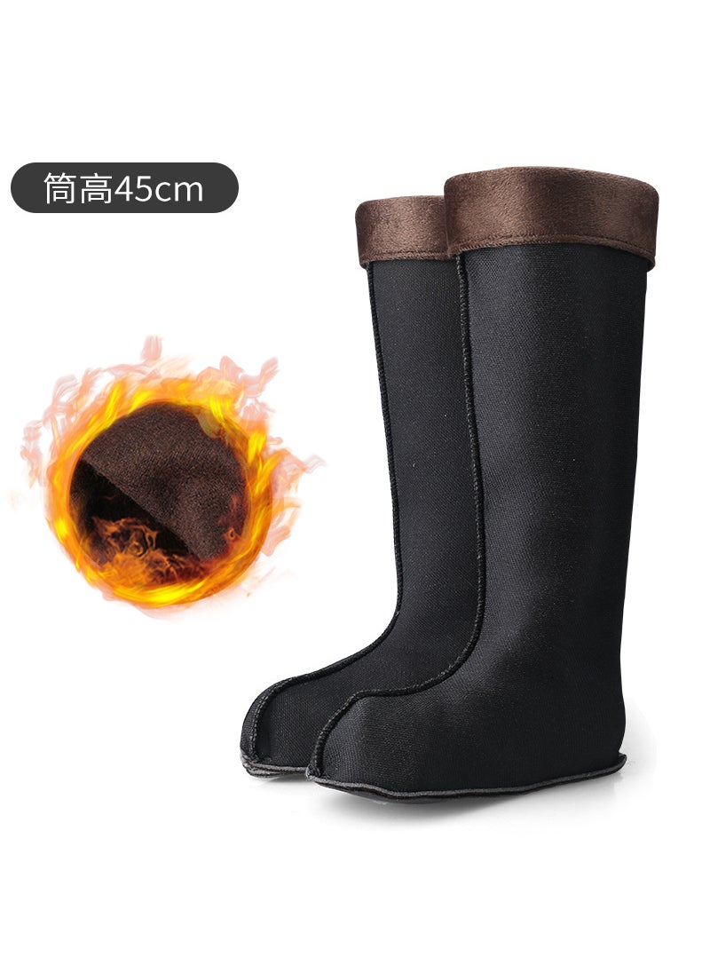 Winter long rain boots cotton cover lightweight warm High mens water shoes velvet cover lining fleece-lined rain boots liner foot cover45cm (ordinary cotton cover) 45cm (ordinary cotton cover)