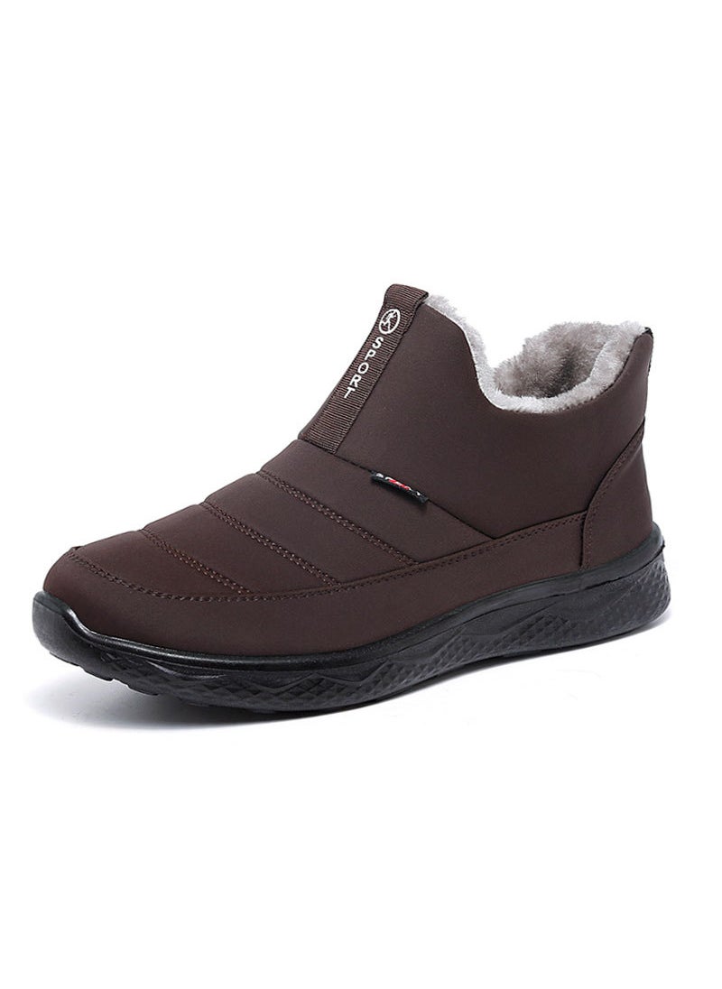 2024 Winter Mid-Age Slip-On Waterproof Snow Boots Brown-men's