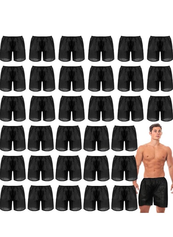 100 Pcs Disposable Exam Shorts - Unisex Non-Woven Medical Patient Shorts with Elastic Waistband, Breathable and Comfortable for Examination, Massage, Spray Tanning, and Spa (Black)