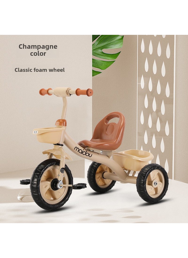 Kids Tricycle 1-6 Years Old Baby Trike Big s classic champagne color