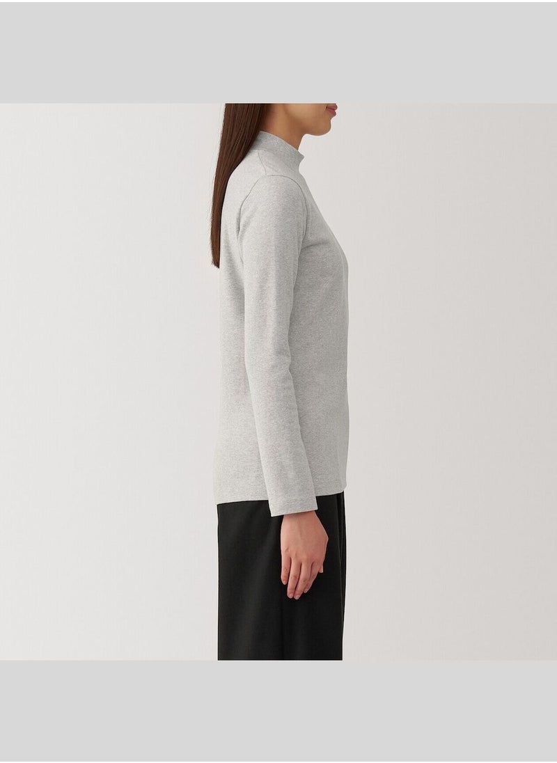 Brushed Ribbed High Neck Long Sleeve T-Shirt