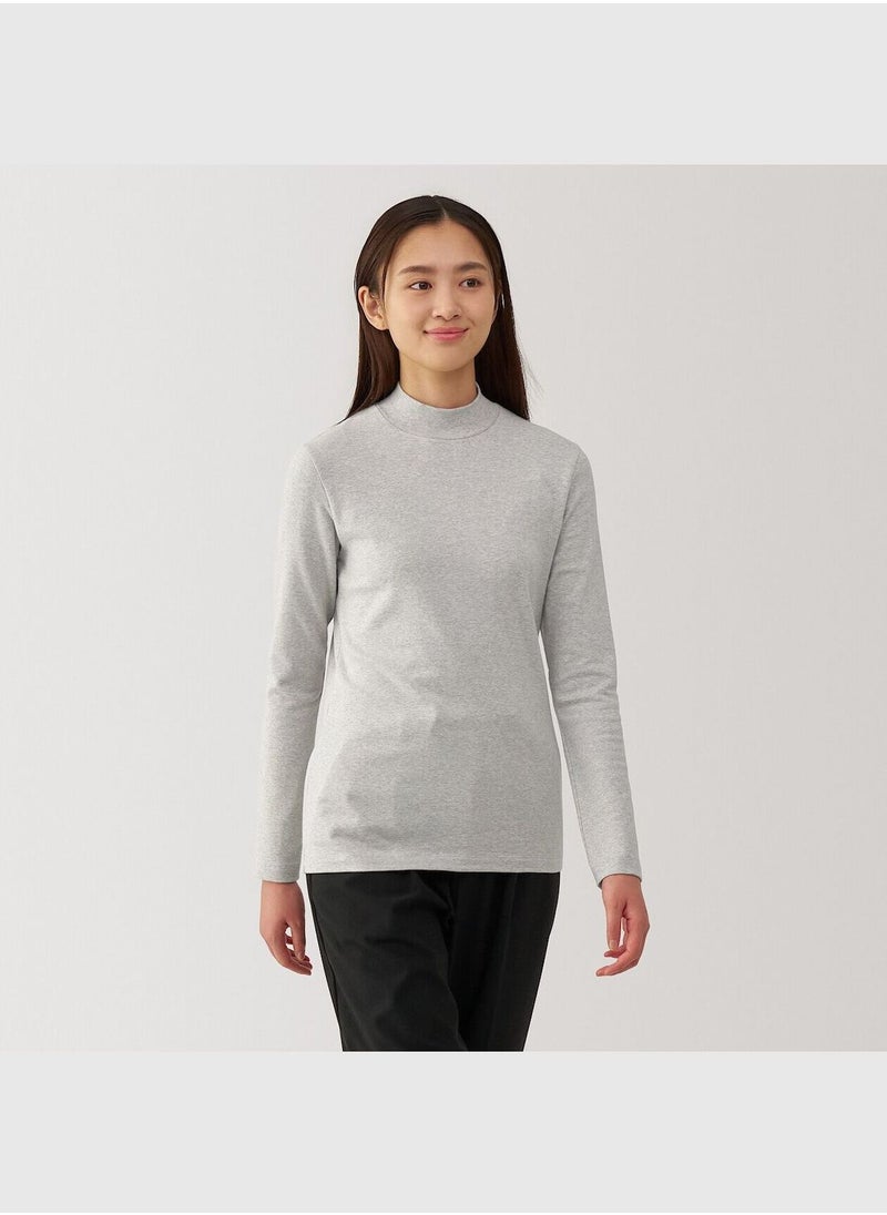 Brushed Ribbed High Neck Long Sleeve T-Shirt