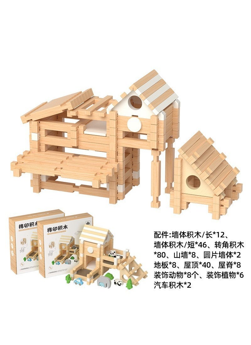 Luban Joint Wooden Blocks Early Educational DIY Toy Zkb-ruban mortise and tenon building blocks 220 pieces