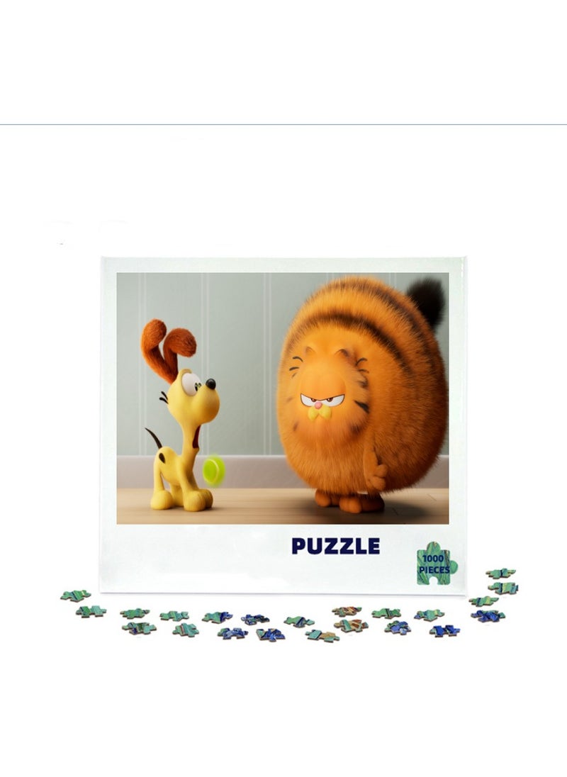 1000-Piece Colorful Garfield and Odie Cartoon Puzzle