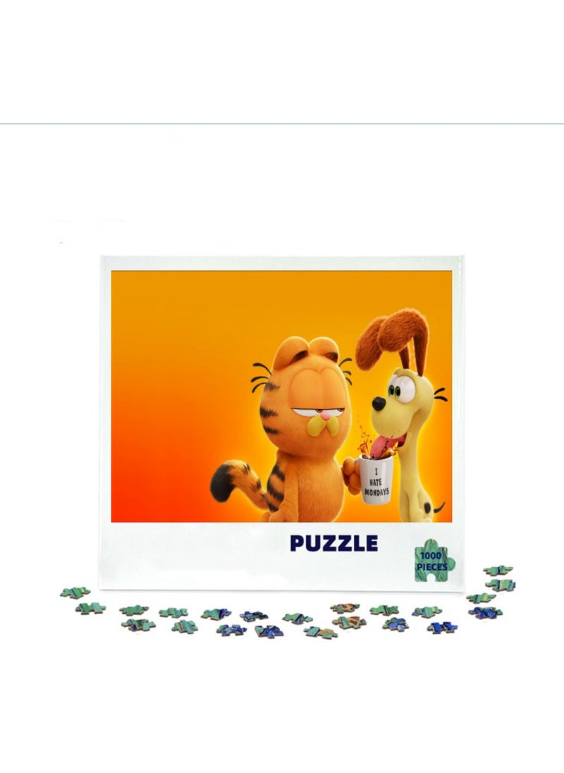 1000-Piece Colorful Garfield and Odie Cartoon Puzzle