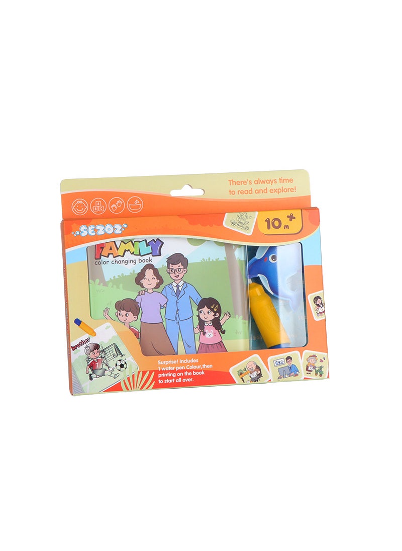 SEZOZ Magic Color Change Bath Book for Toddlers My Happy Family