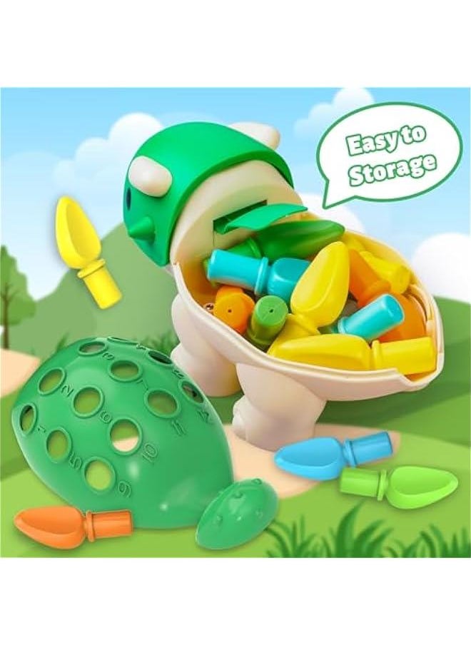 Toddler Montessori Toys Dinosaur Learning Fine Motor Skills Sorting Stacking Sensory Game Educational Toys Age 2 3 4 Year Old Boy Girl 18 Months Kids