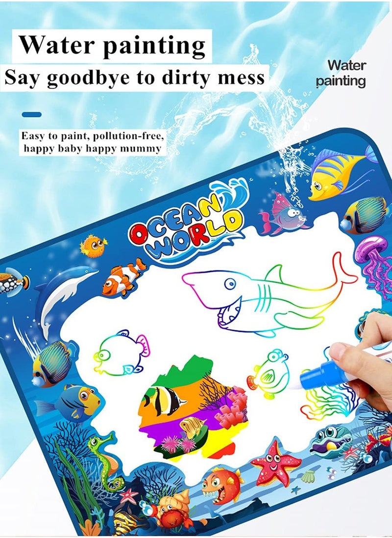 Doodle Drawing Mat, Large Magic Water Drawing Mat Toy Gifts for Boys Girls Kids Painting Writing Pad Educational Learning Toys for Toddler