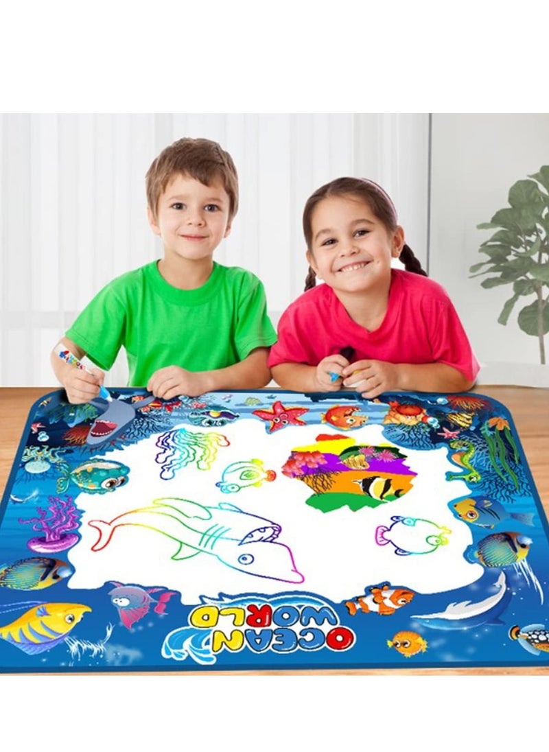 Doodle Drawing Mat, Large Magic Water Drawing Mat Toy Gifts for Boys Girls Kids Painting Writing Pad Educational Learning Toys for Toddler