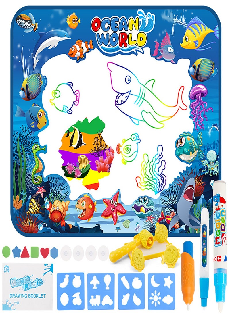 Doodle Drawing Mat, Large Magic Water Drawing Mat Toy Gifts for Boys Girls Kids Painting Writing Pad Educational Learning Toys for Toddler