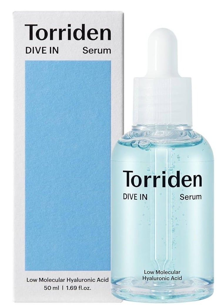 Torriden DIVE-IN Low-Molecular Hyaluronic Acid Serum, 1.69 fl oz | Fragrance-free Face Serum for Dry, Dehydrated, Oily Skin | Vegan, Cle