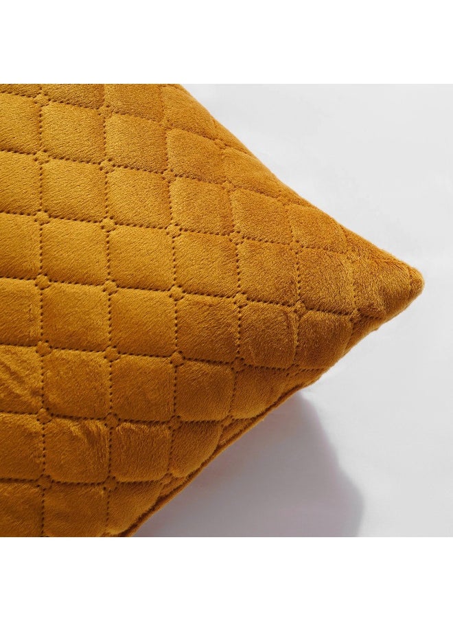 Veronica 2-Piece Velvet Quilted Filled Cushion Set 45X45Cm - Gold