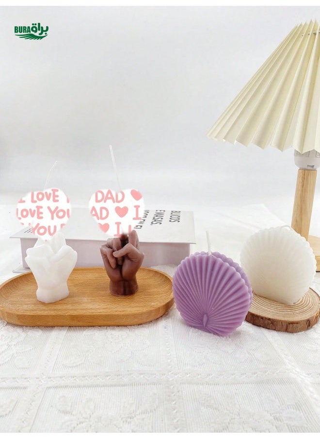 1pc Shell Shaped Rude Middle Finger Style Scented Candle, Creative Decoration, Holiday Gift, Home Decor, Cute & Funny Design