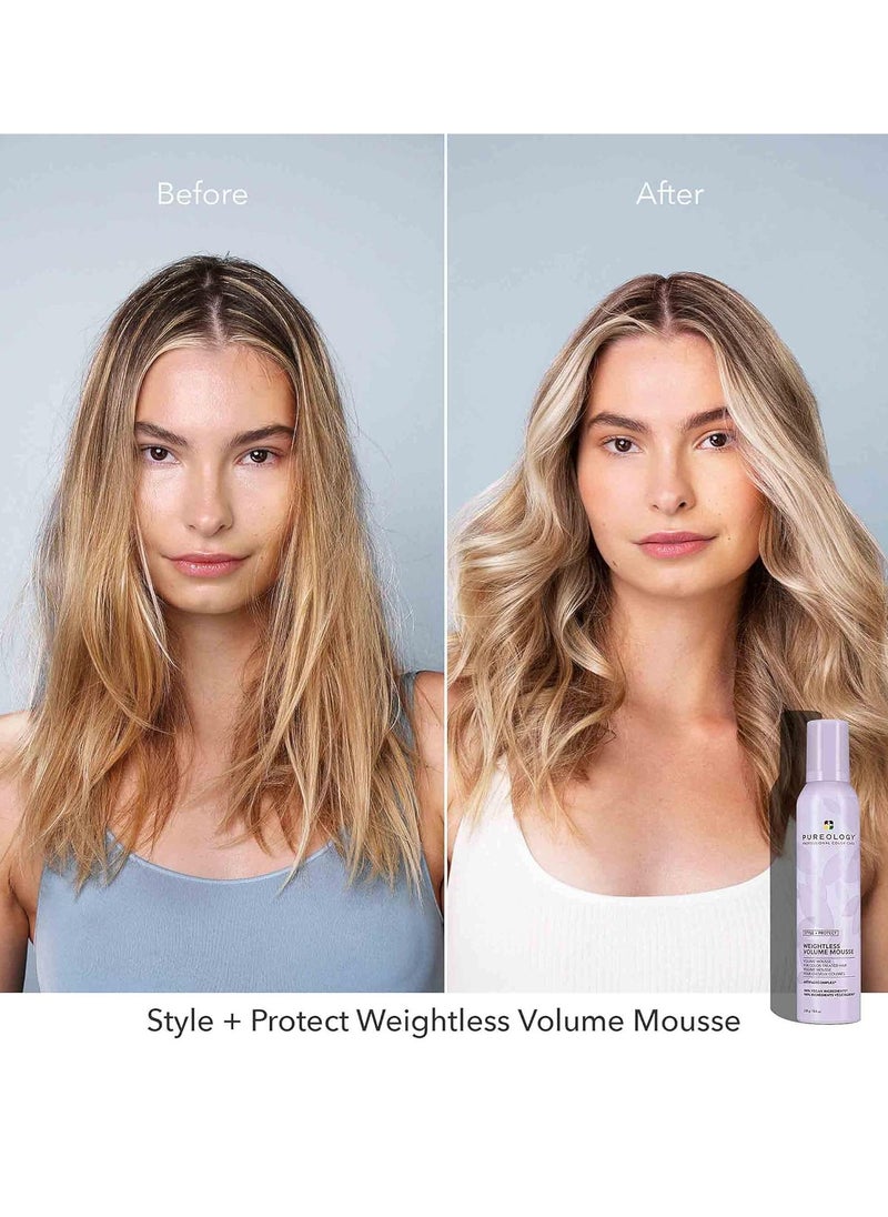 Pureology | Clean Volume Weightless Mousse | All-day Root Lift | For Fine, Color Treated Hair | Vegan