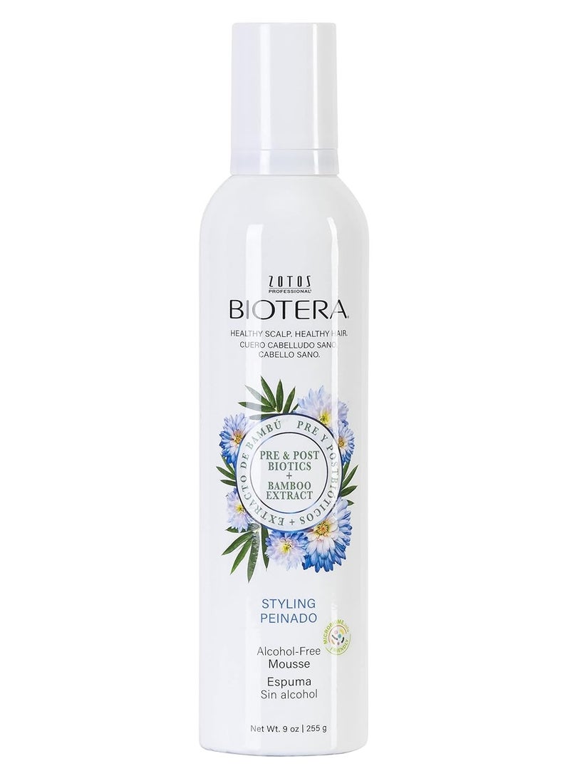 BIOTERA Styling Mousse Lightweight Alcohol-Free | Instant Texture | Promotes Body & Bounce | Microbiome Friendly | Vegan & Cruelty Free | Paraben Free | Color-Safe