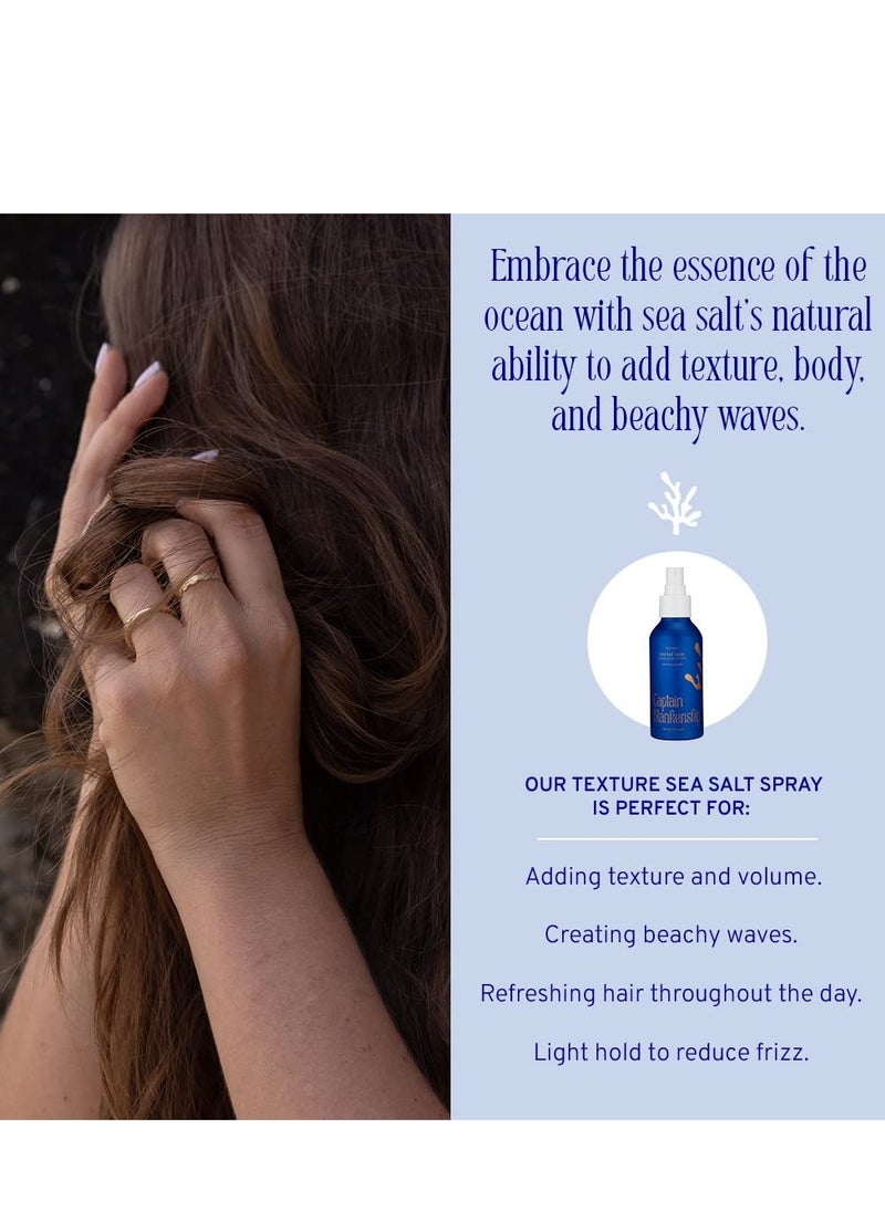 Captain Blankenship Texture Sea Salt Hair Spray, Texturizing and Volumizing Spray for Beachy Waves, Vegan, 2 oz